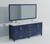 Lexora LJ342284DEWQM34F Jacques 84 in. W Navy Blue Double Sink Vanity Cabinet, White Quartz Top, Faucet Set, and 34 in. Mirrors