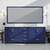 Lexora LJ342284DEWQM34F Jacques 84 in. W Navy Blue Double Sink Vanity Cabinet, White Quartz Top, Faucet Set, and 34 in. Mirrors