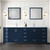 Lexora  LVJ84DE311 Jacques 84 in. W x 22 in. D Navy Blue Bath Vanity, Cultured Marble Top, Faucet Set, and 34 in. Mirror