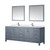 Lexora  LVJ84DB311 Jacques 84 in. W x 22 in. D Dark Grey Bath Vanity, Cultured Marble Top, Faucet Set, and 34 in. Mirror