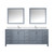 Lexora LVJ84DB311 Jacques 84 in. W Dark Grey Bath Vanity Cabinet, Cultured Marble Top, Faucet Set, and 34 in. Mirror