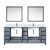 Lexora LVJ84DB311 Jacques 84 in. W Dark Grey Bath Vanity Cabinet, Cultured Marble Top, Faucet Set, and 34 in. Mirror