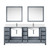 Lexora Jacques 84 in. W Dark Grey Bath Vanity Cabinet, Cultured Marble Top, Faucet Set, and 34 in. Mirror