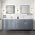 Lexora LVJ84DB311 Jacques 84 in. W Dark Grey Bath Vanity Cabinet, Cultured Marble Top, Faucet Set, and 34 in. Mirror