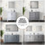 Lexora LVJ84DA311 Jacques 84 in. W White Bath Vanity Cabinet, Cultured Marble Top, Faucet Set, and 34 in. Mirror