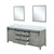 Lexora Marsyas 84 inch W Ash Grey Double Sink Vanity Cabinet, Cultured Marble Countertop and 34 in Mirrors