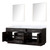 Lexora  LVA84DJ110 Abbey 84 in W x 22 in D Black Oak Double Bath Vanity, Carrara Marble Top, and 36 in Mirrors