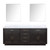 Lexora LVA84DJ110 Abbey 84 inch W Black Oak Double Sink Vanity Cabinet, Carrara Marble Top, and 36 in Mirrors