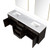 Lexora LVA84DJ110 Abbey 84 inch W Black Oak Double Sink Vanity Cabinet, Carrara Marble Top, and 36 in Mirrors