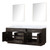 Lexora Abbey 84 inch W Brown Oak Double Sink Vanity Cabinet, Carrara Marble Top, and 36 in Mirrors