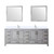 Lexora LVJ84DD311 Jacques 84 in. W Distressed Grey Bath Vanity Cabinet, Cultured Marble Top, Faucet Set, and 34 in. Mirror