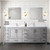 Lexora LVJ84DD311 Jacques 84 in. W Distressed Grey Bath Vanity Cabinet, Cultured Marble Top, Faucet Set, and 34 in. Mirror