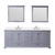 Lexora  LVD84DB311 Dukes 84 in. W x 22 in. D Dark Grey Double Bath Vanity, Cultured Marble Top, Faucet Set, and 34 in. Mirrors