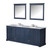 Lexora  LVD84DE311 Dukes 84 in. W x 22 in. D Navy Blue Double Bath Vanity, Cultured Marble Top, Faucet Set, and 34 in. Mirrors