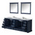 Lexora LVD84DE311 Dukes 84 in. W Navy Blue Double Sink Vanity Cabinet, Cultured Marble Top, Faucet Set, and 34 in. Mirrors