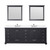 Lexora Dukes 84 in. W Espresso Double Sink Vanity Cabinet, Cultured Marble Top, Faucet Set, and 34 in. Mirrors