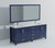 Lexora Jacques 84 in. W Navy Blue Double Sink Vanity Cabinet, Carrara Marble Top, Faucet Set, and 34 in. Mirrors