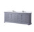 Lexora LVD84DB101 Dukes 84 in. W Dark Grey Double Sink Vanity Cabinet, Carrara Marble Top, and Faucet Set