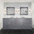 Lexora Dukes 84 in. W Dark Grey Double Sink Vanity Cabinet, Carrara Marble Top, and Faucet Set