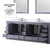 Lexora Dukes 84 in. W Dark Grey Double Sink Vanity Cabinet, Carrara Marble Top, and Faucet Set