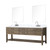 Lexora  LVN84DR111 Norwalk 84 in W x 22 in D Grey Oak Double Bath Vanity, Carrara Marble Top, Faucet Set, and 36 in Mirrors