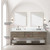 Lexora LVN84DR111 Norwalk 84 inch W Grey Oak Double Sink Vanity Cabinet, Carrara Marble Top, Faucet Set, and 36 in Mirrors