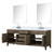 Lexora Laurel 84 inch W Grey Oak Double Sink Vanity Cabinet, Carrara Marble Top, Faucet Set, and 36 in Mirrors