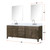 Lexora LVL84DR111 Laurel 84 inch W Grey Oak Double Sink Vanity Cabinet, Carrara Marble Top, Faucet Set, and 36 in Mirrors