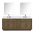 Lexora  LVA84DR111 Abbey 84 in W x 22 in D Grey Oak Double Bath Vanity, Carrara Marble Top, Faucet Set, and 36 in Mirrors