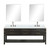 Lexora LVN84DJ111 Norwalk 84 inch W Black Oak Double Sink Vanity Cabinet, Carrara Marble Top, Faucet Set, and 36 in Mirrors