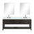 Lexora Norwalk 84 inch W Black Oak Double Sink Vanity Cabinet, Carrara Marble Top, Faucet Set, and 36 in Mirrors