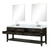 Lexora LVN84DJ111 Norwalk 84 inch W Black Oak Double Sink Vanity Cabinet, Carrara Marble Top, Faucet Set, and 36 in Mirrors