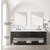 Lexora LVN84DJ111 Norwalk 84 inch W Black Oak Double Sink Vanity Cabinet, Carrara Marble Top, Faucet Set, and 36 in Mirrors