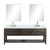 Lexora LVN84DK111 Norwalk 84 inch W Brown Oak Double Sink Vanity Cabinet, Carrara Marble Top, Faucet Set, and 36 in Mirrors