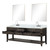 Lexora LVN84DK111 Norwalk 84 inch W Brown Oak Double Sink Vanity Cabinet, Carrara Marble Top, Faucet Set, and 36 in Mirrors