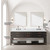Lexora LVN84DK111 Norwalk 84 inch W Brown Oak Double Sink Vanity Cabinet, Carrara Marble Top, Faucet Set, and 36 in Mirrors