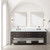 Lexora Norwalk 84 inch W Brown Oak Double Sink Vanity Cabinet, Carrara Marble Top, Faucet Set, and 36 in Mirrors