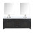 Lexora LVL84DJ111 Laurel 84 inch W Black Oak Double Sink Vanity Cabinet, Carrara Marble Top, Faucet Set, and 36 in Mirrors