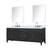 Lexora Laurel 84 inch W Black Oak Double Sink Vanity Cabinet, Carrara Marble Top, Faucet Set, and 36 in Mirrors