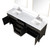 Lexora Laurel 84 inch W Black Oak Double Sink Vanity Cabinet, Carrara Marble Top, Faucet Set, and 36 in Mirrors