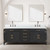 Lexora Laurel 84 inch W Black Oak Double Sink Vanity Cabinet, Carrara Marble Top, Faucet Set, and 36 in Mirrors