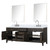 Lexora  LVL84DK111 Laurel 84 in W x 22 in D Brown Oak Double Bath Vanity, Carrara Marble Top, Faucet Set, and 36 in Mirrors