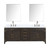 Lexora LVL84DK111 Laurel 84 inch W Brown Oak Double Sink Vanity Cabinet, Carrara Marble Top, Faucet Set, and 36 in Mirrors