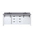 Lexora Marsyas 84 inch W White Double Sink Vanity Cabinet, Grey Quartz Countertop and Faucet Set