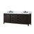 Lexora LVM84DC201 Marsyas 84 inch W Brown Double Sink Vanity Cabinet, White Quartz Countertop and Faucet Set