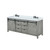 Lexora LVM84DH201 Marsyas 84 inch W Ash Grey Double Sink Vanity Cabinet, White Quartz Countertop and Faucet Set