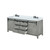 Lexora LVM84DH201 Marsyas 84 inch W Ash Grey Double Sink Vanity Cabinet, White Quartz Countertop and Faucet Set