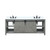 Lexora LVM84DH301 Marsyas 84 inch W Ash Grey Double Sink Vanity Cabinet, Cultured Marble Countertop and Faucet Set
