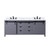 Lexora LVM84DB101 Marsyas 84 inch W Dark Grey Double Sink Vanity Cabinet, Carrara Marble Countertop and Faucet Set
