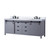 Lexora LVM84DB101 Marsyas 84 inch W Dark Grey Double Sink Vanity Cabinet, Carrara Marble Countertop and Faucet Set